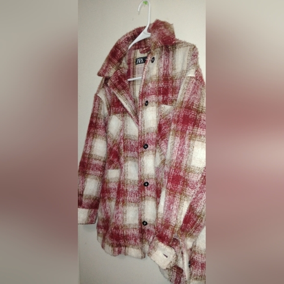 Plaid red shacket by zara size XS - Picture 2 of 13